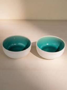 Freedom Tree - Midori Emerald Green Ceramic Snack Bowl (350ml)