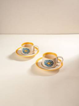 Freedom Tree - Tulukka Mustard Yellow Ceramic Cup & Saucer (150ml)