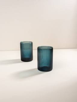 Freedom Tree - Groovy Aqua Blue Glass Drinking Glasses (530ml)
