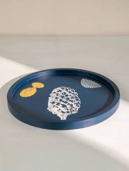Freedom Tree - Seed Deep Blue Mango Wood Serving Tray
