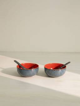 Freedom Tree - Soma Rust Red Ceramic Soup Bowl With Spoon (350ml)