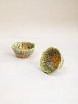 Freedom Tree - Hibiscus Flame Green Ceramic Katori (200ml)