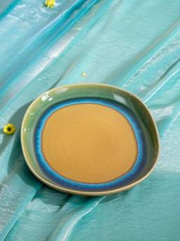 Freedom Tree - Hibiscus Flame Green Ceramic Oval Food Platter (250ml)