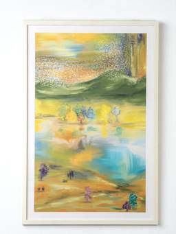 Freedom Tree - Terai Grassland Field Green Wall Art With Acrylic Frame