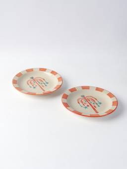 Freedom Tree - Toddy Palm Tree Coral Red Ceramic Tapas Plate (100ml)