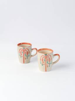 Freedom Tree - Toddy Palm Tree Coral Red Ceramic Coffee Mug (250ml)