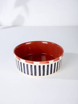 Freedom Tree - Sabar Sapphire Blue Ceramic Flat Serving Bowl (L)
