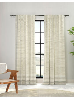 Fabindia - Off White Chetana Room Darkening Cotton Woven Curtain