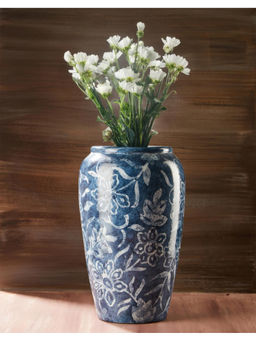 Fabindia - Blue Azul Ceramic Floor Vase