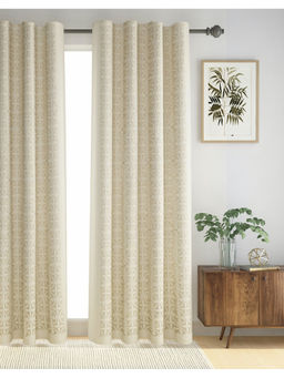 Fabindia - Beige Mehreen Cotton Curtain (9 Feet)