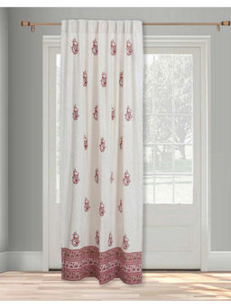 Fabindia - White Saira Printed Curtain (9 Feet)