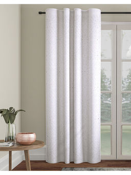 Fabindia - White Kivya Cotton Embroidered Curtain (9 Feet)