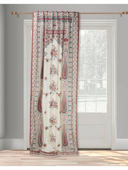 Fabindia - Beige Nazm Cotton Linen Printed Curtain (9 Feet)