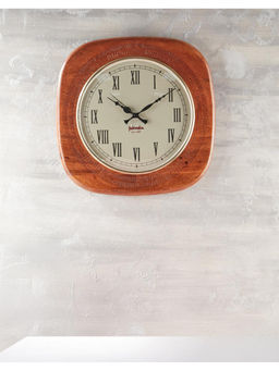 Fabindia - Brown Ruhani Turning Wooden Wall Clock