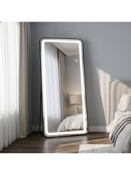 The Artment - Unbreakable Black Halo Square Floor Mirror