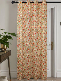 Jamio FIrati - Beige Floral Print Single Curtain