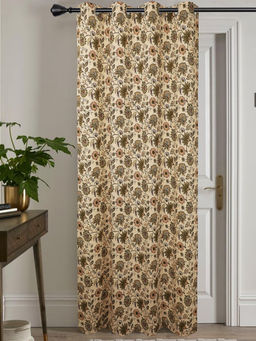 Jamio FIrati - Beige Floral Print Single Curtain