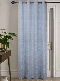 Jamio FIrati - Blue Floral Printed Single Curtain