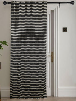 Jamio FIrati - Black and Beige Striped Single Curtain