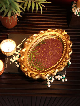 Revive Home - Red Glistening Gold Foil Glamour Mirror Tray