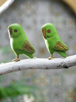 Revive Home - Green Bright Owl Figurines (Pack of 2)