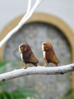 Revive Home - Brown Bright Owl Figurines (Pack of 2)