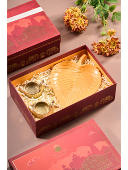 SG Home - 3 Piece Orange Indi Flora & Feather Suite Gift Set