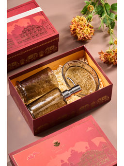 SG Home - Brown 3 Piece Glass Vanity Living Gift Set