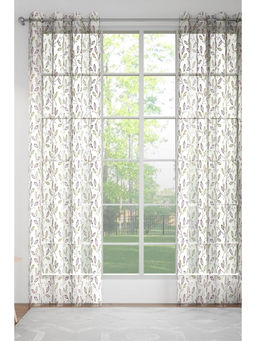 GM - Leaf Lemonade Pink Sheer Door Curtains (Pack of 2) (7 Feet)