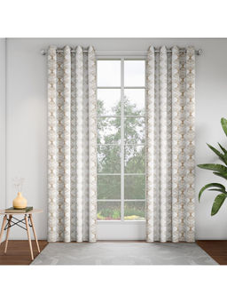 GM - Scallop Beige Door Curtains (Pack of 2) (7 Feet)
