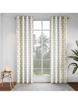 GM - Scallop Lemonade Yellow Door Curtains (Pack of 2) (7 Feet)