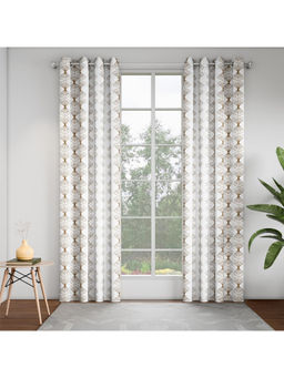 GM - Scallop Brick Brown Door Curtains (Pack of 2) (7 Feet)