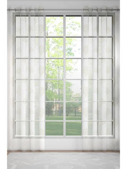 GM - Scallop Neutral Beige Sheer Door Curtains (Pack of 2) (7 Feet)
