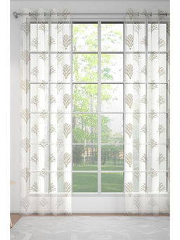 GM - Scallop Grey Sheer Door Curtains (Pack of 2) (7 Feet)