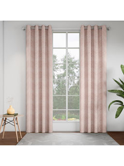 GM - Geometrical Blush Pink Door Curtains (Pack of 2) (7 Feet)