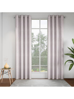 GM - Beige Ornamental Birch Door Curtains (Pack of 2) (7 Feet)