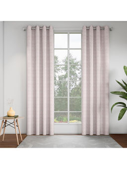 GM - Beige Ornamental Blush Door Curtains (Pack of 2) (7 Feet)
