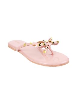 Metro - Womens Peech Flat ChappalsMetro Women Peach Embellished-sequined Flats