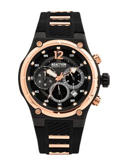 Reaction Kenneth Cole - Black Round Dial Chronograph Watch for Men-KRWGO0071002