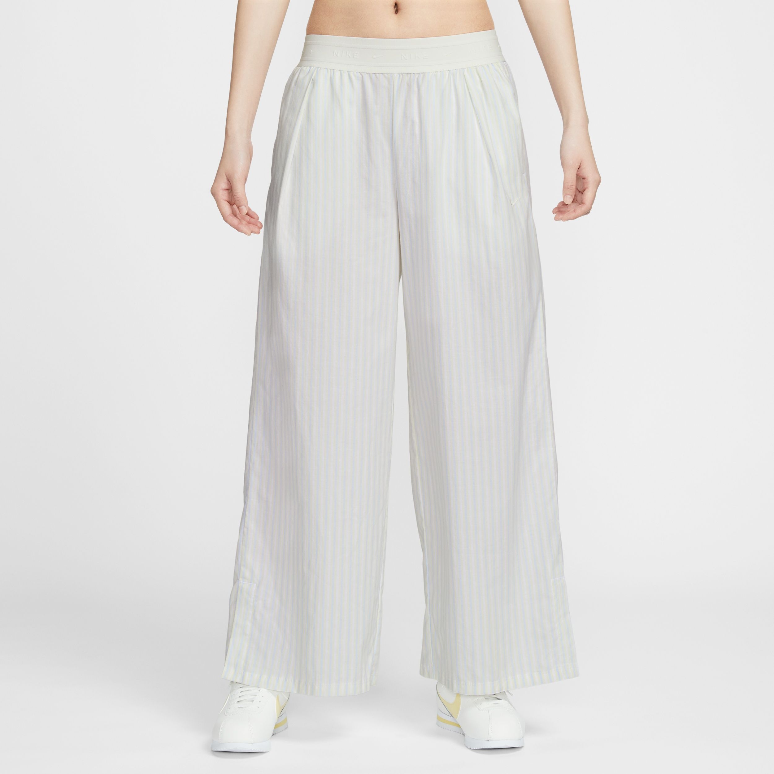 Nike Sportswear Chill Poplin - Women's Loose Mid-Rise Woven Striped Trousers