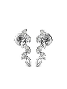 Candere by Kalyan Jewellers - 18K BIS Hallmark White Gold and I2GH Diamond Earrings