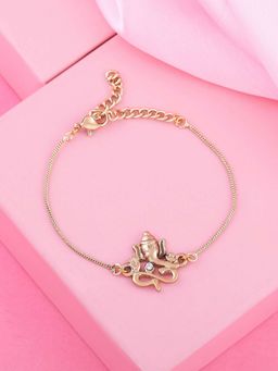 Estele - Gold Plated Divine Ganpati Ji Bracelet with Austrian Crystals for Men and Women