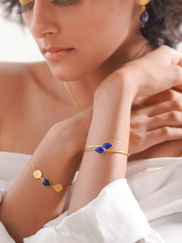 Divas Mantra - 92.5 Sterling Silver My Way Bracelet with Lapis Stone