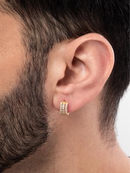 ORIONZ - Three Line Boxed Hoop Earring For Men