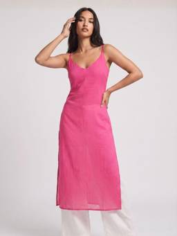NISHORAMA - Pink Adya Sheer Mul Kurta