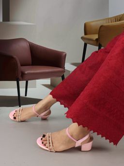 ELLE - Pink Round Toe Women Heels