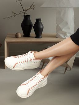 ELLE - White Round Toe Women Sneakers