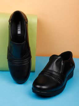 ELLE - Black Round Toe Party Wear Casual Boots