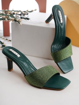ELLE - Olive Square Toe Party Wear Heels