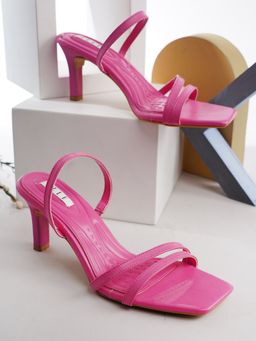 ELLE - Pink Square Toe Party Wear Heels